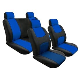 Univerisal Car Seat Cover Full Set Flat Cloth Blue/black
