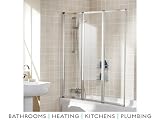 Lakes Bathrooms Triple Panel Framed Bath Screen White Ss80