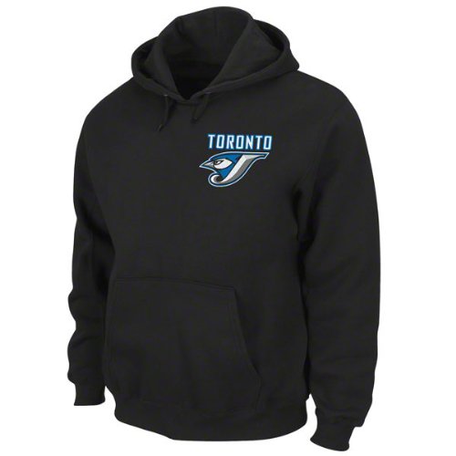 Toronto Blue Jays Sweatshirt: Black NX Flock Hooded Fleece Pullover