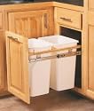 KV Primium Top Mount Slide Out Bin Double 35 Quart White