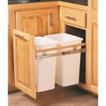 KV Primium Top Mount Slide Out Bin Double 35 Quart White