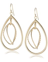 Italian 10k Yellow Gold Teardrop Dangle Earrings