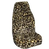Leopard Design Plush Universal Bucket Seat Cover