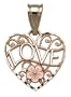 14k Yellow and Rose Gold "Love" Heart Charm