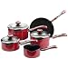 Meyer Select Advantage Non-stick Cookware Saucepan Set, 5 Piece, Red