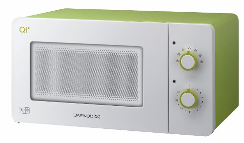 Daewoo QT2 Compact Microwave Oven 14 Litre, 600 Watt, White/Lime Green