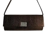 Pu/pvc Evening Handbag Clutch Bag Purse with Rhinestone in the Front
