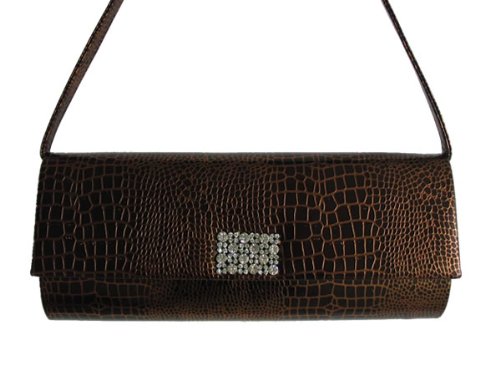 Pu pvc Evening Handbag Clutch Bag Purse with Rhinestone in the Front