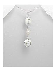 Fresh Water Pearls Pendant Necklace In 92.5 Sterling Silver