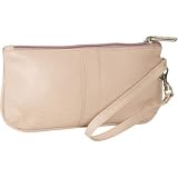 Piel Leather Ladies Large Clutch with Wristlet