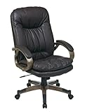 Executive Eco Leather Chair with Padded Arms Brown