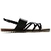 Ollio Women's Shoe Side Buckle Gladiator Strap Zip Closure Flat Zori Sandal