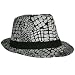 410ZcESTP7L. AA75  SILVER CROCO TEXTURED SLEEK FEDORA HAT