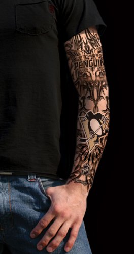 NHL Pittsburgh Penguins Tribal Tattoo Sleeve