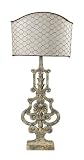 Sterling Industries 93-9141 Ornate Table Lamp with Linen Chicken Wire Shade