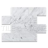 Buy 3 X 6 Bianco Carrara White Marble Honed Brick Tile - 2 pcs. Sample-Set by Oracle