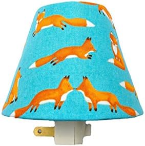 Orange Fox on Aqua Woodland Night Light