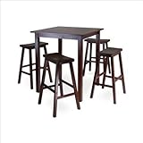 Winsome's Parkland 5-Piece Square High/Pub Table Set in Antique Walnut Finish Winsome's Parkland 5-Piece Square High/Pub Table Set in Antique Walnut Finish