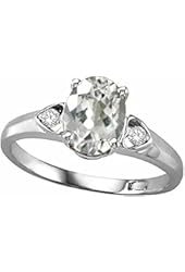 Tommaso Design Genuine White Topaz Ring