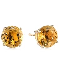 14k Gold 8mm Round Birthstone 4-Prong Solitaire Studs