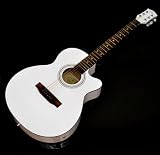 Produkt-Bild: Elektro Akustik Gitarre Westerngitarre wei&szlig; mit 5 Band Pickup Tonabnehmer