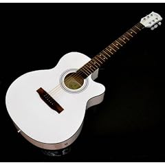 Elektro Akustik Gitarre Westerngitarre wei� mit 5 Band Pickup Tonabnehmer