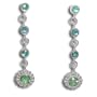 Sterling Silver Caribbean Quartz and Rainbow Teal Quartz Post Earrings by Sajen