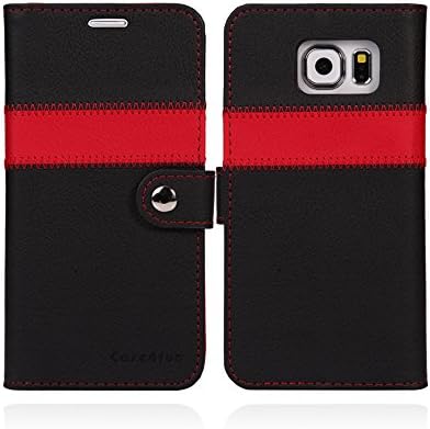 Galaxy S6 Case, Case4fun [Kickstand] Samsung Galaxy S6 Case Wallet [Wallet S] Premium Leather Slim Flip Cover Folio Case for Galaxy S6 / Galaxy SVI