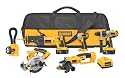 Factory-Reconditioned DEWALT DC6PAKIAR Heavy-Duty XRP 18V Cordless Hammerdrill/Drill/Driver/Circular Saw/Reciprocating Saw/Impact Driver/Cut-Off Tool/Flexible Floodlight Combo Kit