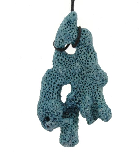 Click here to buy Dyed Blue Sponge Coral Pendant with adjustable cord..
