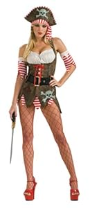 Secret Wishes Women's Pirate Queen Adult Costume Mini Dress, Multicolor, Medium