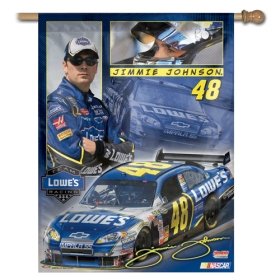 Jimmie Johnson Official NASCAR Banner Flag by Wincraft