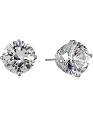 10k Gold Round Gemstone Earrings Studs (8mm)
