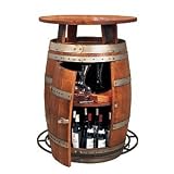 Vintage Oak Outdoor Wine Barrel Bistro Table (Weatherized