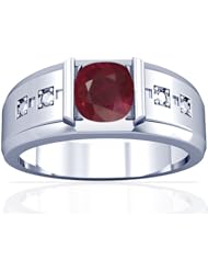 14K White Gold Cushion Cut Ruby Solitaire Ring