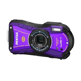 Pentax Optio WG-1 Digital Camera - Purple (14MP, 10m Water Proof, 1.5m Shock Proof,  5 x Wide Angle Optical Zoom) 2.7 inch LCD