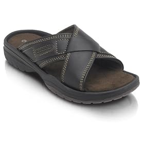 Mens Rockport HAWLEY Leather Comfort Slide Sandals by Rockport