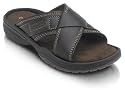 Men's Rockport HAWLEY Leather Comfort Slide Sandals