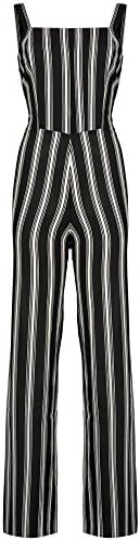 Blue Inc Woman Ladies Black & White Striped Jumpsuit Sleeveless V Neck Playsuit 8