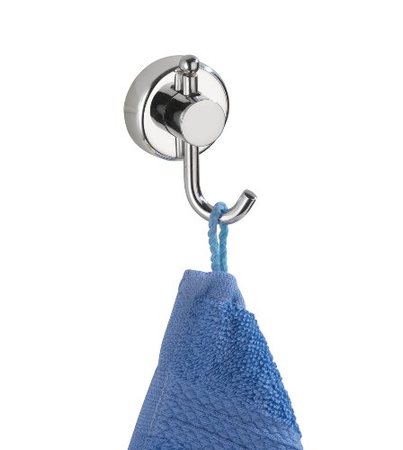 Wenko 17819100 Wandhaken Uno Sion Power-Loc - Befestigen ohne Bohren, Chrom, &Oslash; 4 cm