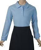 French Toast Long Sleeve Knit Polo With Picot Collar
