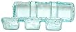 Spanish Recycled Textured Glass Rectangle Triple Nut Bowl 13"x4 1/2"x2 1/2"H