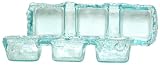 Spanish Recycled Textured Glass Rectangle Triple Nut Bowl 13"x4 1/2"x2 1/2"H