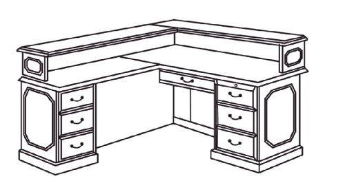 Office Furniture DMI - L-Shaped Reception Desk with Left Return - Traditional Office Furniture - 7350-656