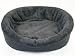 Medium Black Dog Bed King Pet Bed. Ortho Comfort. Size: 27x21x7. We make them in the USA. Bed is very Black. Photo makes it appear lighter.