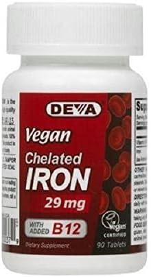 Vegan Chelated Iron 29mg Deva Vegan 90 Tabs by Deva Vegan