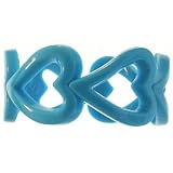 1 3/8" Wide Plastic Hearts Bangle In Turquoise