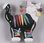 Whimsiclay De Colores Cat Magnet
