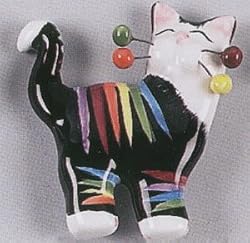 Whimsiclay De Colores Cat Magnet