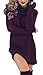 Jusfitsu Women's Turtleneck Long Sleeve Slim Fit Knit Pullover Sweater Dress